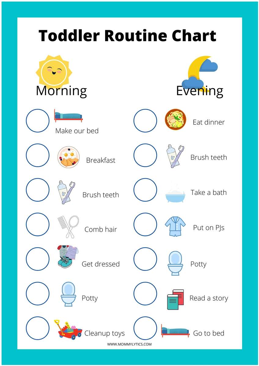 Toddler Routine Chart Poster Morning And Evening Toddler Printable Daily Rhythm Instant Download PDF Etsy Israel