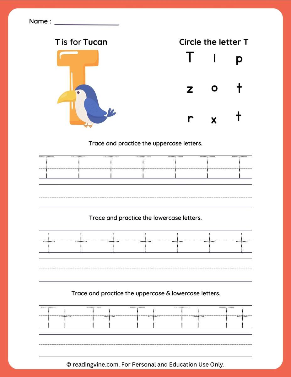 Tracing The Letter T Worksheets For Preschool Tracing The Letter T Worksheets For Preschool