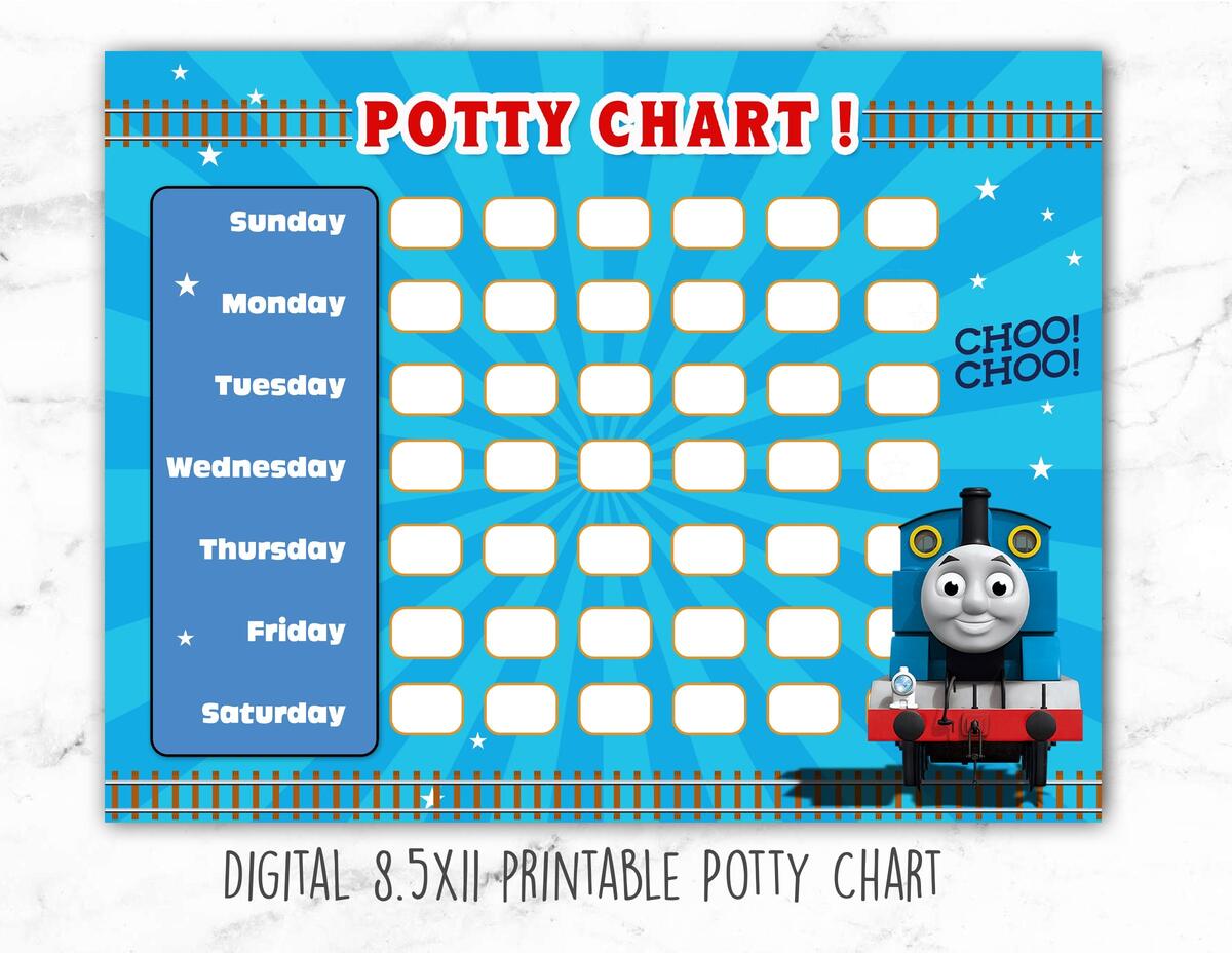Train Printable Potty Training Chart High Res JPG Files Instant Download Ready To Print Etsy