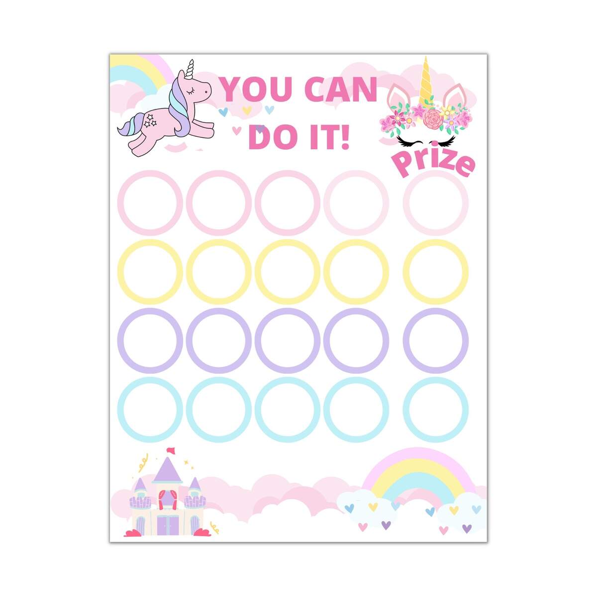 Unicorn Reward Chart For Kids Printable Chore Chart Girls Rainbow Unicorn Sticker Chart Girls Reward Chart Kids Behavior Chart Etsy