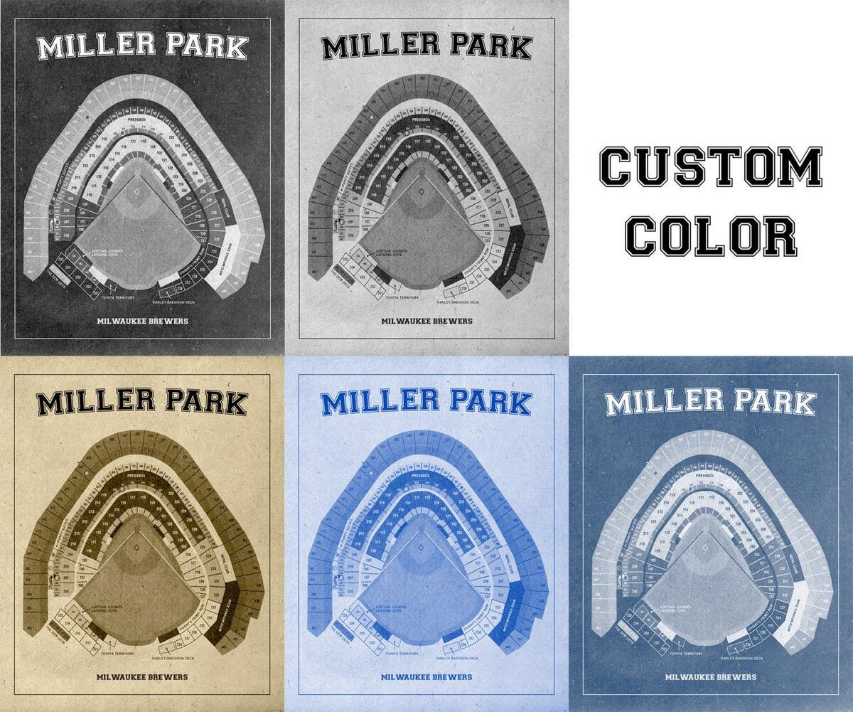 Vintage Miller Park Blueprint Art Milwaukee Brewers Seating Chart Print Etsy Vintage Miller Park Blueprint Art Milwaukee Brewers Seating Chart Print Etsy