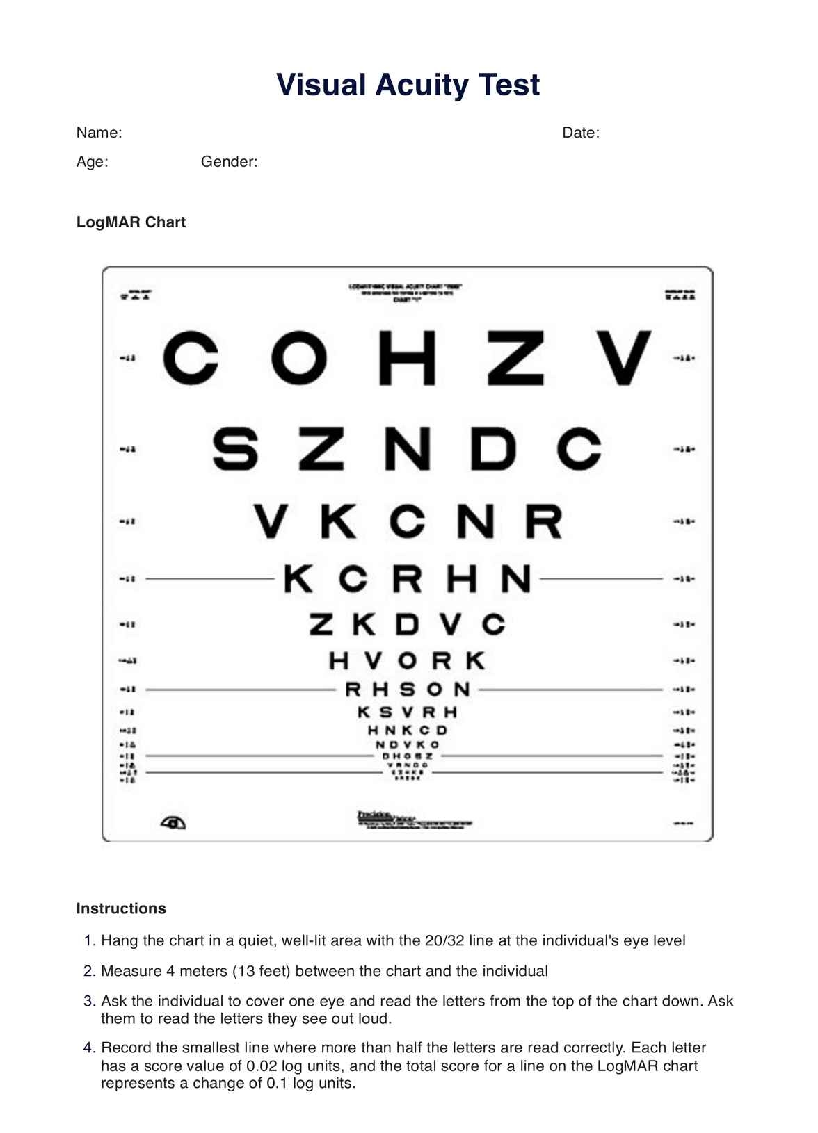 Visual Acuity Test Visual Acuity Test