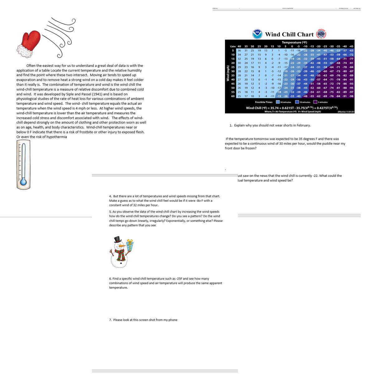 Weather Wind Chill How To Interpret A Weather Chart Middle School Science Classful