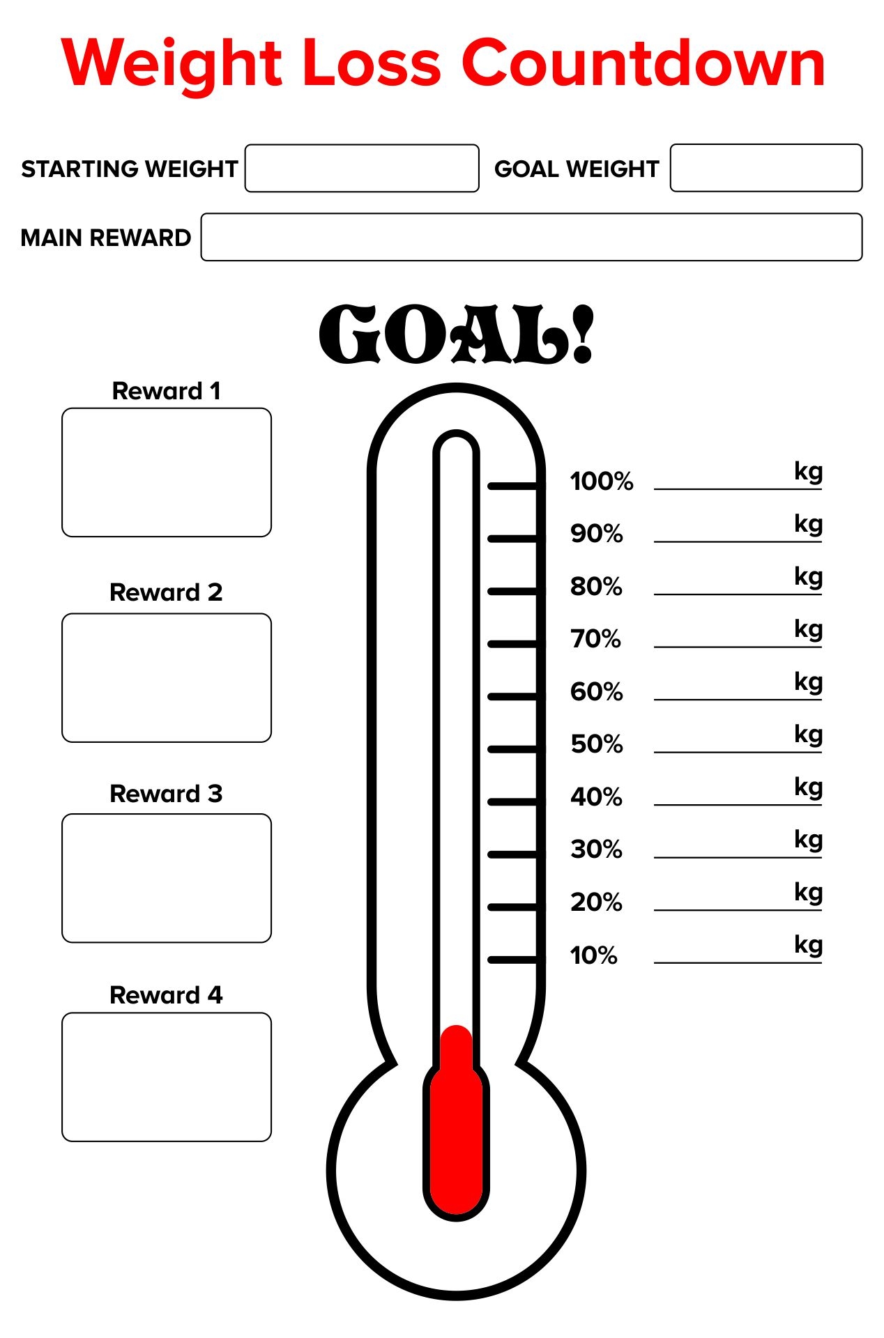 Weight Loss Thermometer 10 Free PDF Printables Printablee Weight Loss Thermometer 10 Free PDF Printables Printablee