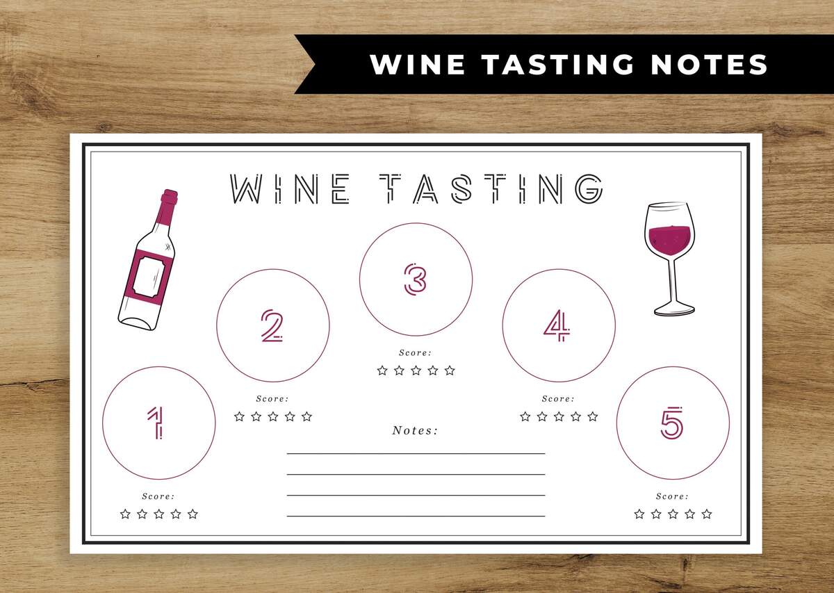 Wine Tasting Sheet Printable Wine Tasting Party Winery Blind Wine Tasting Score Card 20 Wines Etsy