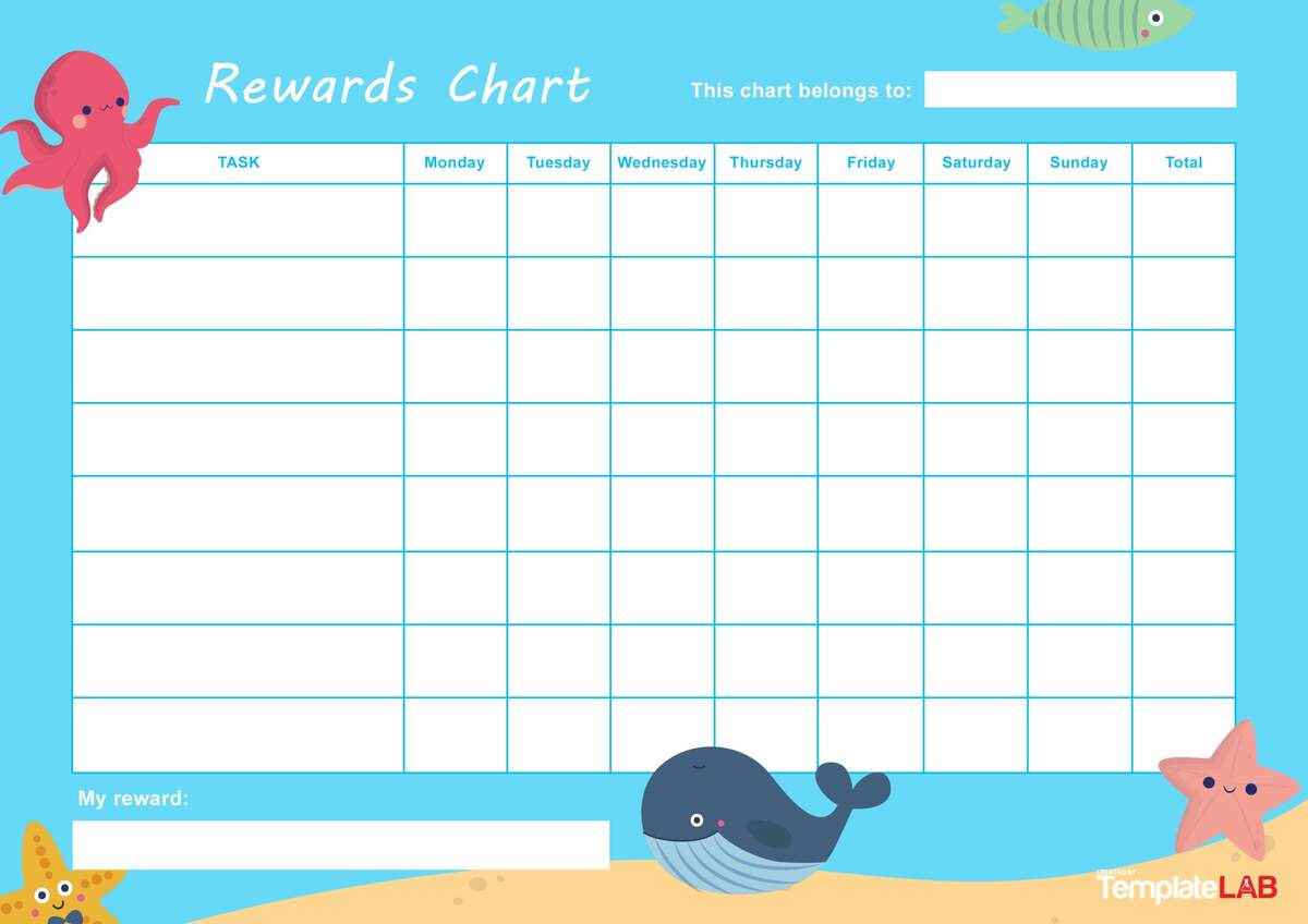 Free Printable Customizable Reward Chart Poster Templates Canva