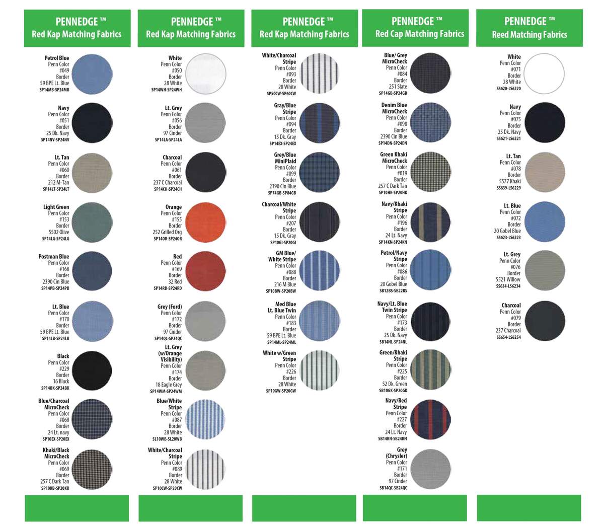 Color Charts Penn Emblem Company
