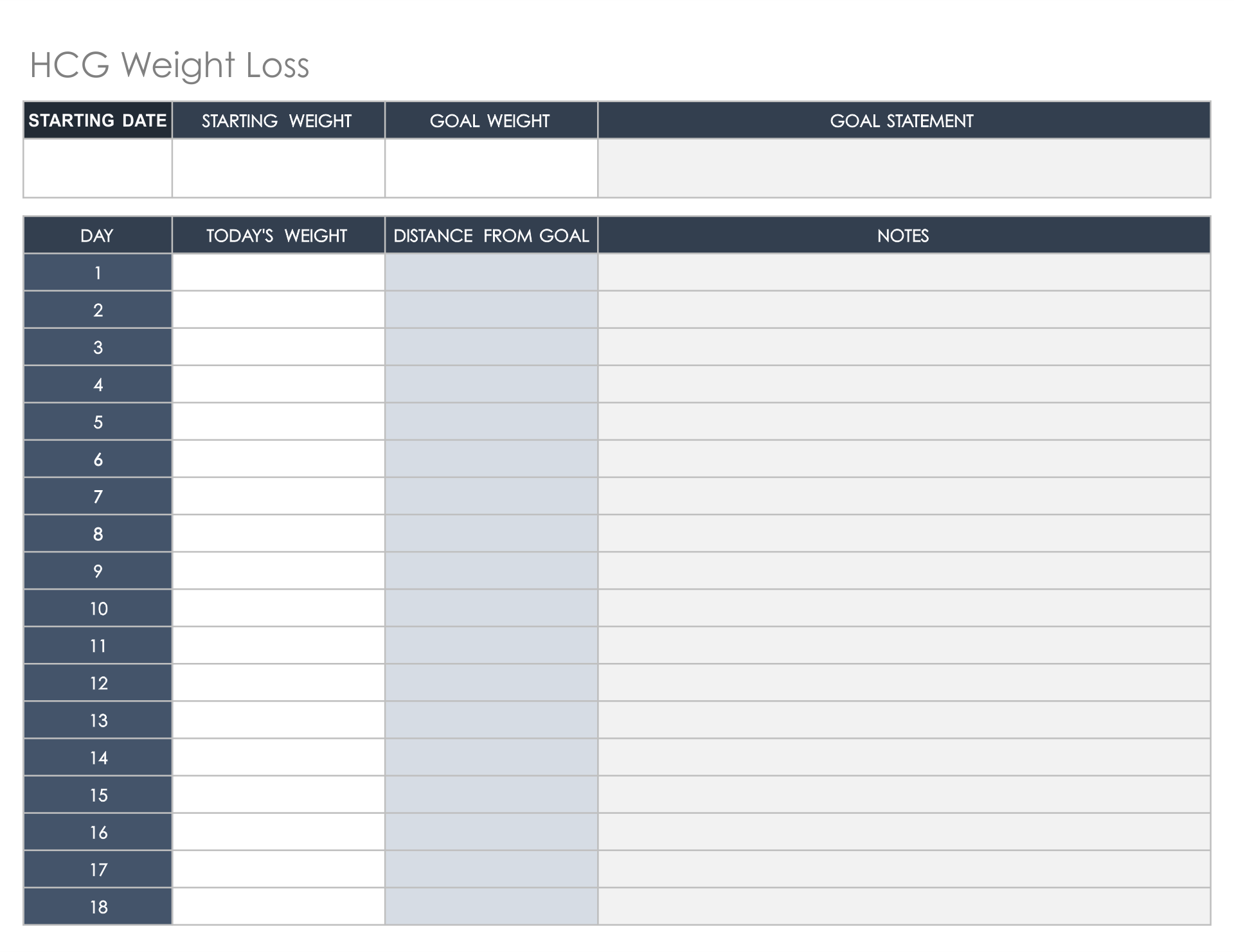 Daily Chart Weight Loss 10 Free PDF Printables Printablee