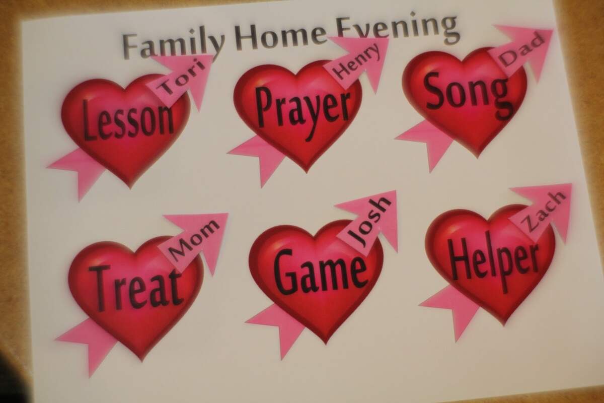DIY Party Mom February Family Home Evening Chore Chart Printable
