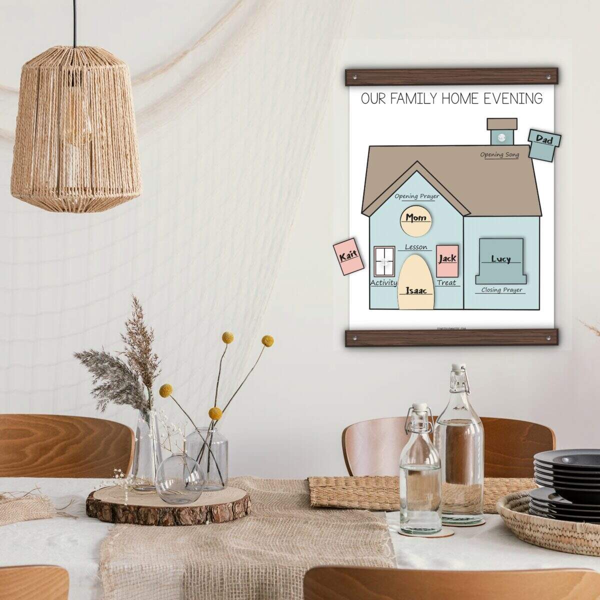 Family Home Evening Assignment Chart Come Follow Me FHE