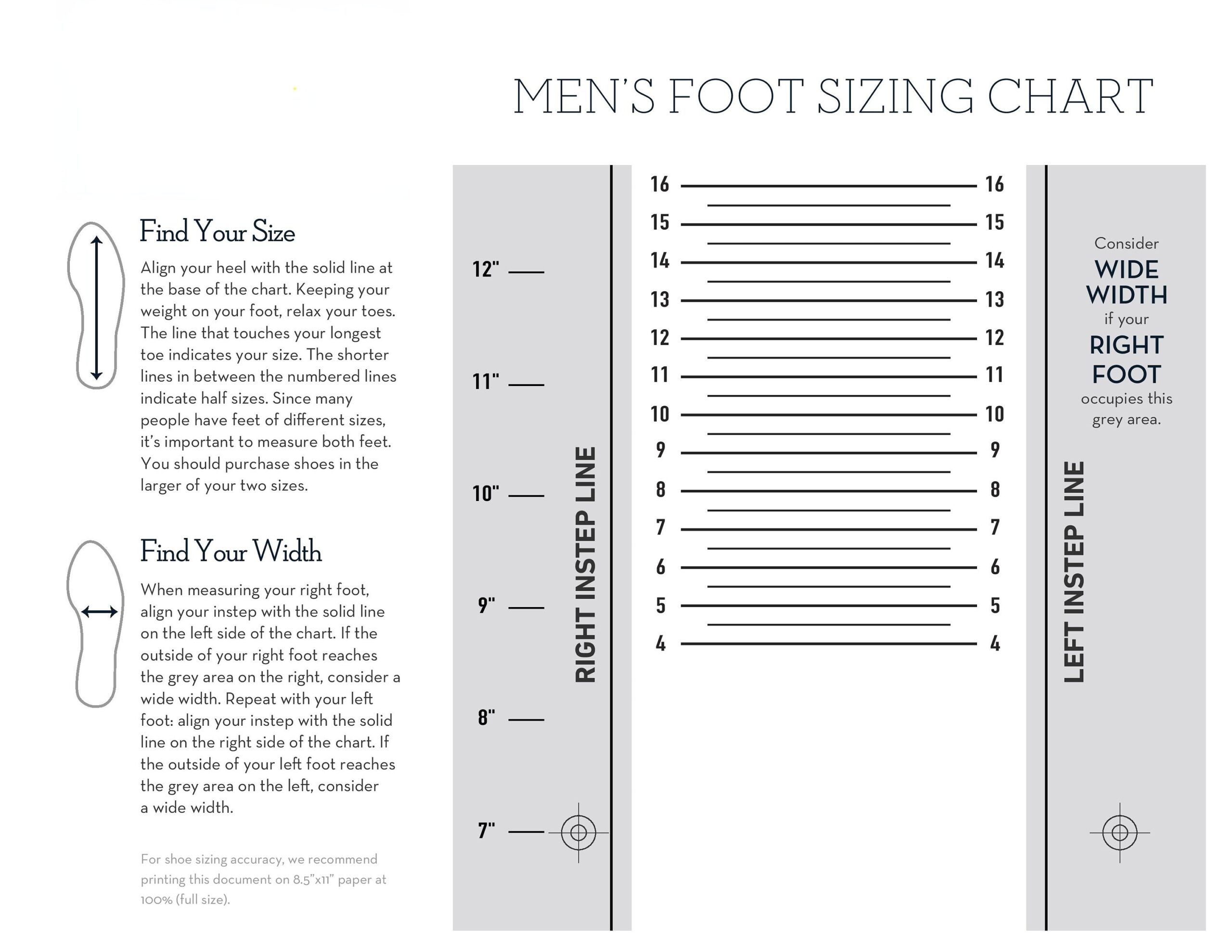 Foot Size Chart Women Men Kids Shoe Sizes Digital Download Etsy