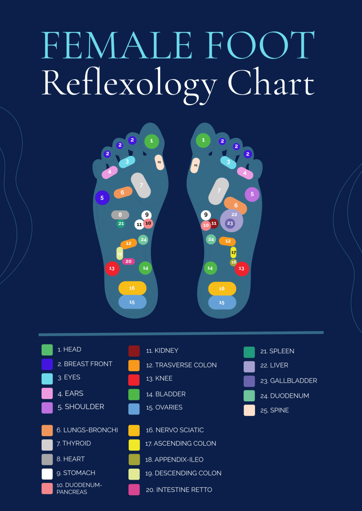 Foot Acupressure And Reflexology Chart PRINTABLE INSTANT DOWNLOAD Massage Technique Labeled Foot Map Information Chart Poster Wall Art Etsy