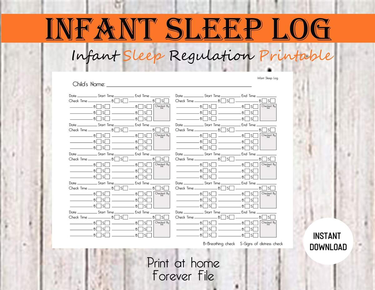 Infant Sleep Log Printable Home Daycare Forms Emergency Card PDF Etsy Israel