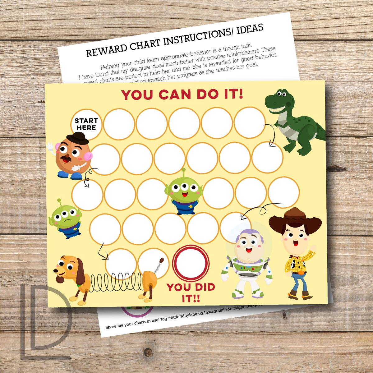 Kids Reward Chart Toy Story Reward Chart Printable Instant Download Printable Etsy