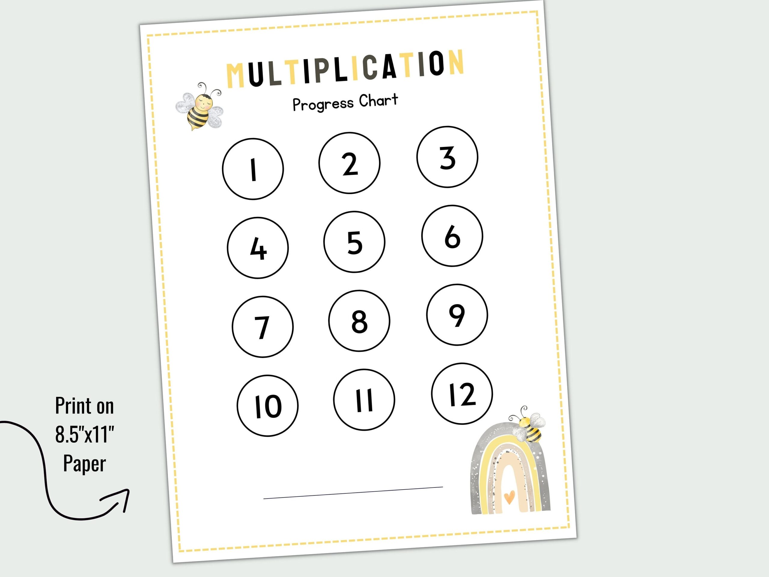 Multiplication Progress Chart Multiplication Challenge Tracker Kids Goal Chart Multiplication Reward Chart Progress Chart Etsy