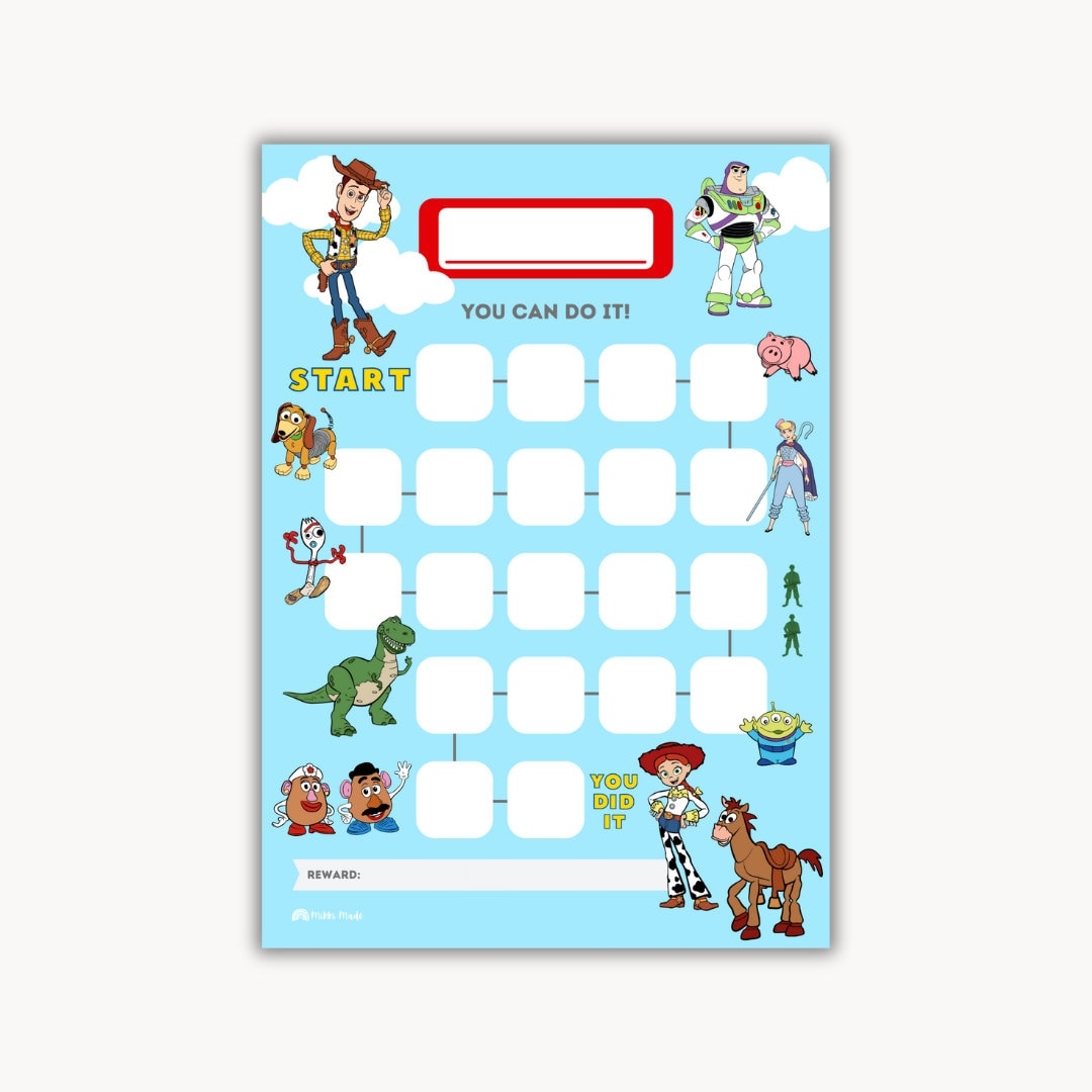 Printable Toy Story Reward Chart Toy Story Sticker Chart Kids Reward Chart Kids Sticker Chart INSTANT DOWNLOAD Etsy
