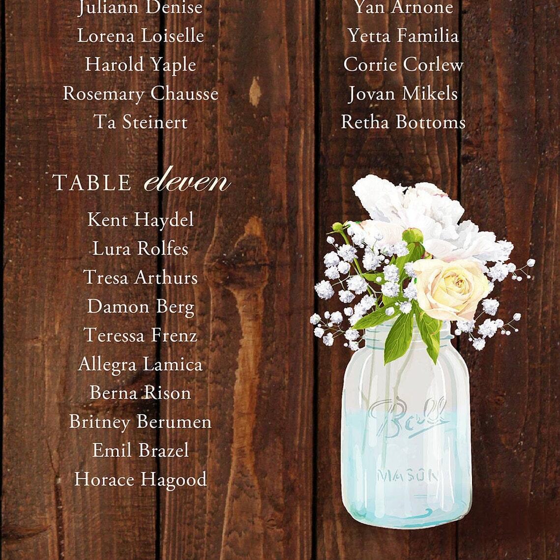 Rustic Wedding Seating Chart Mason Jar Wood Wedding Plan Table Wedding Reception Signs Rustic Wedding Seating Plan Mason Jar Seating Chart Country Seating Plan For Wedding Mason Jar Wedding Table Seating Plan Wedding Sign Ideas Sweetmyparty