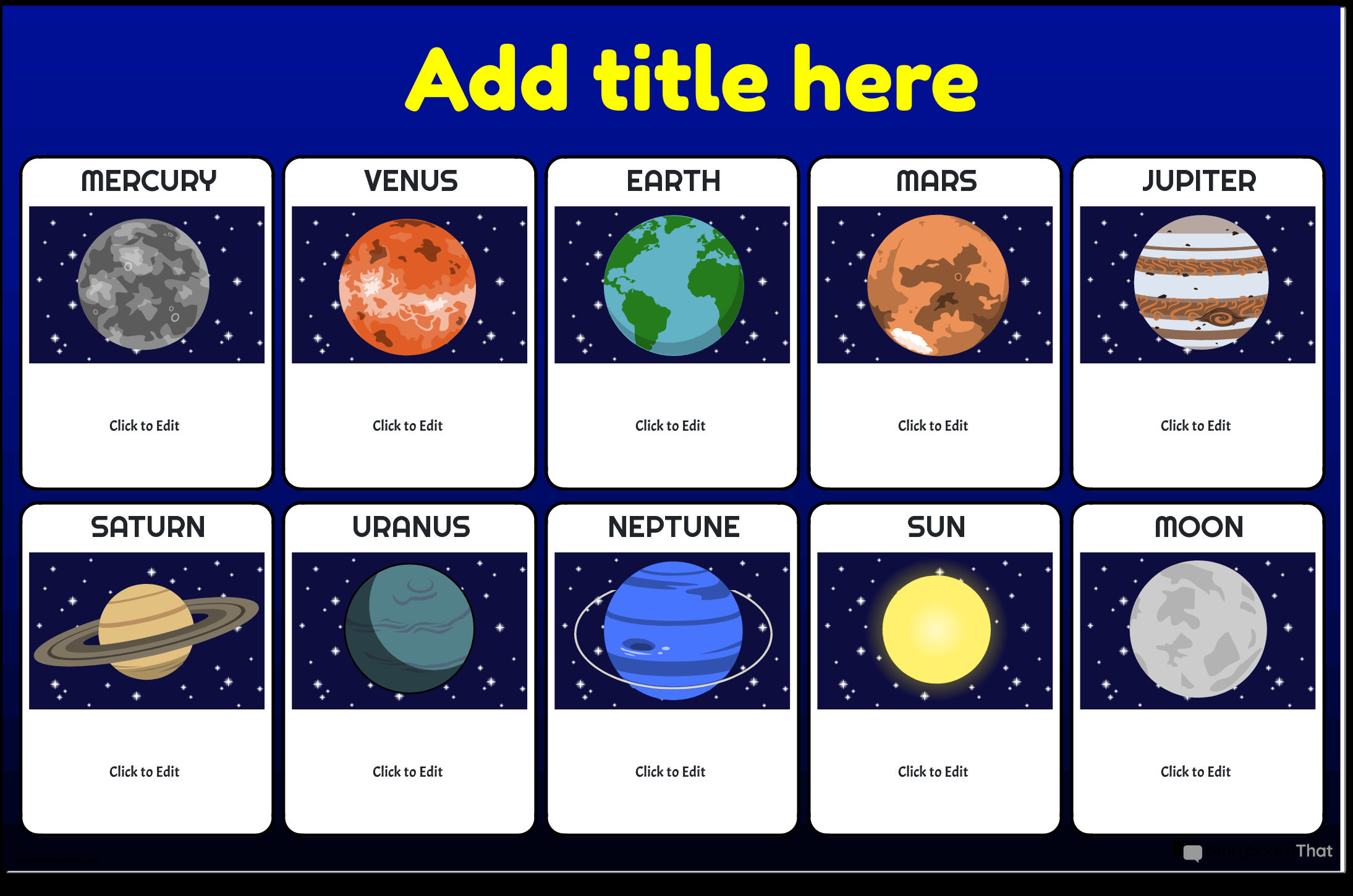 Solar System Posters Customize Print Storyboard That