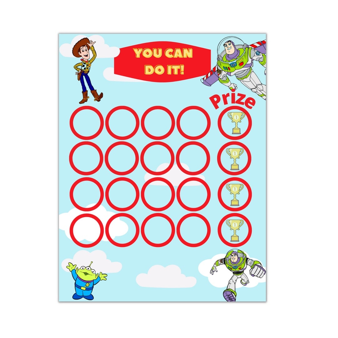 Kids Reward Chart Toy Story Reward Chart Printable Instant Download Printable Etsy